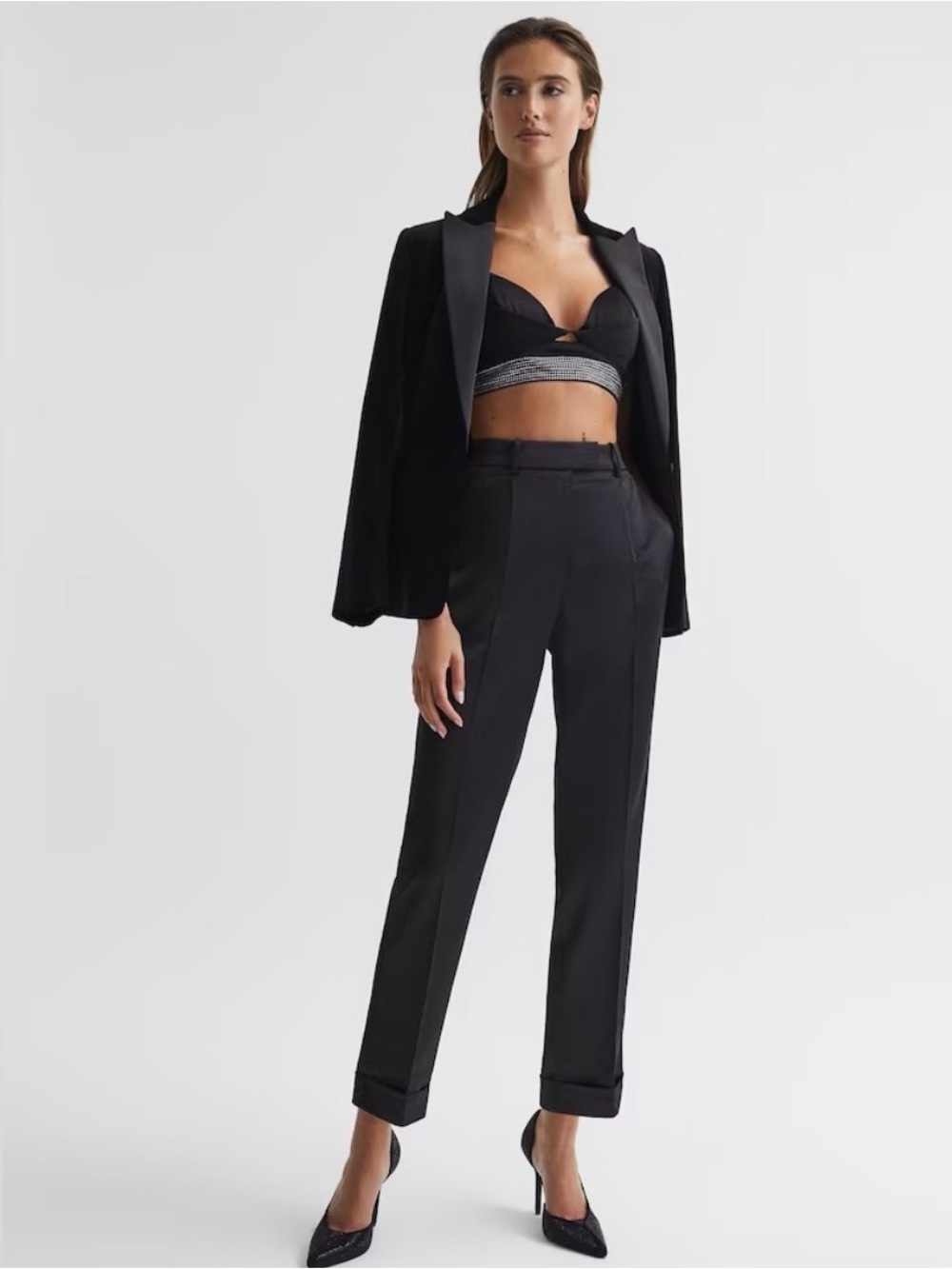 Reiss CiCi Satin Trouser Pant - size 2P